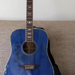 Guitarra con su estuche y libros y discos de aprendizaje 