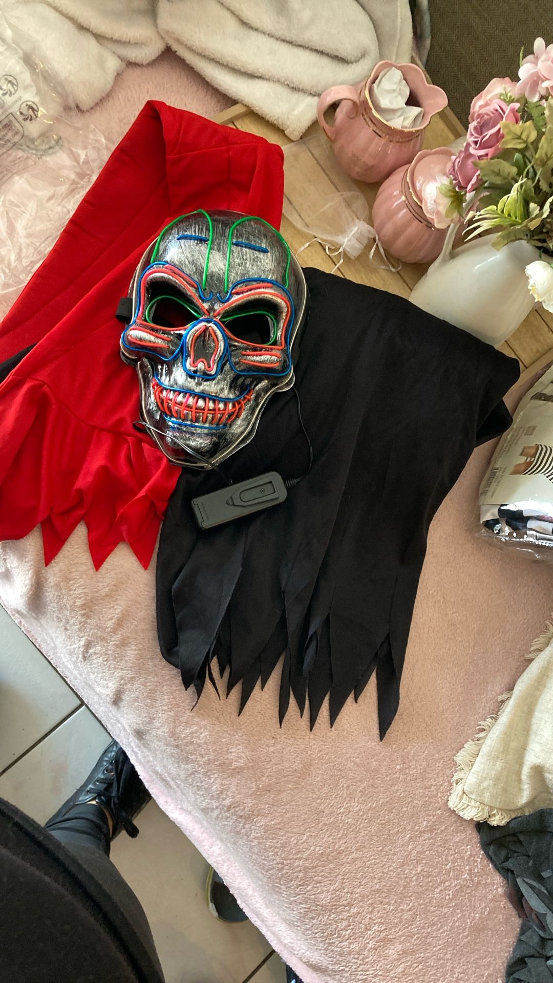 Disfraz De La Muerte Mascara Con Luz