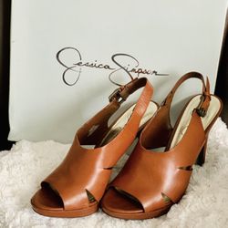 Jessica Simpson Brown Leather Heels