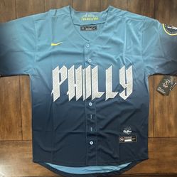 Philadelphia Phillies City Connect Blue Stitched Jersey Adult Large NWT