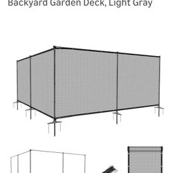 5'H x 24'W Outdoor Free Standing Privacy Screen Fence, Light Gray 