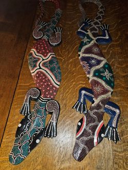 (2) 40" Australian Painted Lizards 10.00 Both