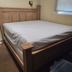 King Sized Pottery Barn Bed Frame With Mattress And Box Spring