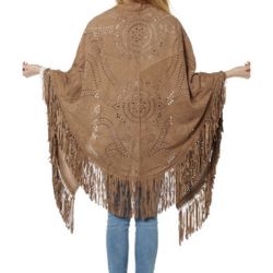 Very Expensive Suede Light Brown Shawl - Brand New