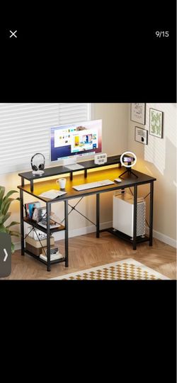 48-Inch Black Gaming Desk