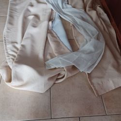 Long Blackout Curtains With Sheer Beige