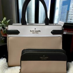 Kate Spade Satchel Purse & Wallet Set 