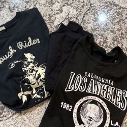 Three (3) Black Crop Tops 