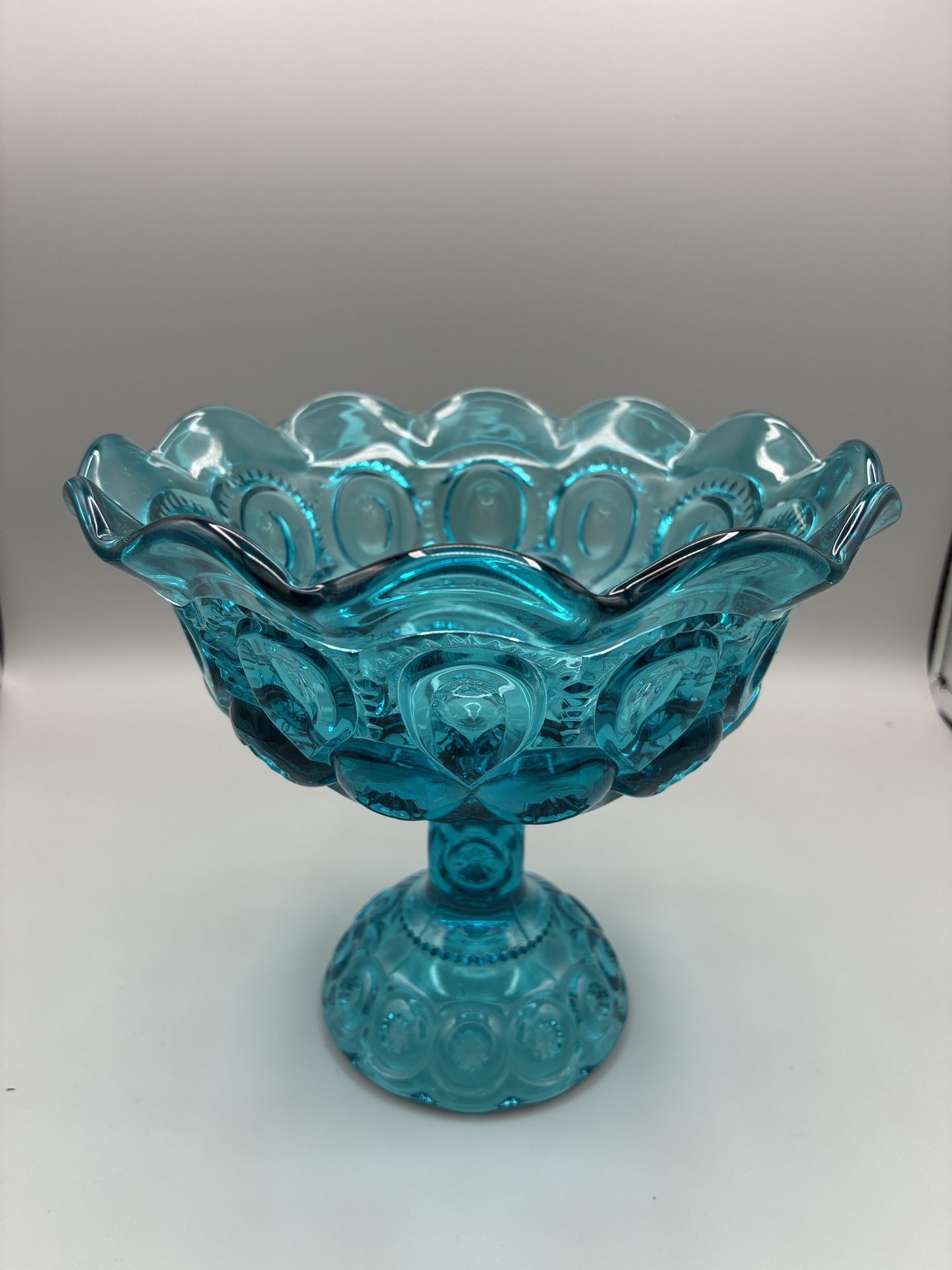 Antique Depression Glass LE Smith Moons And Stars Large Candy Or Nut Dish. 