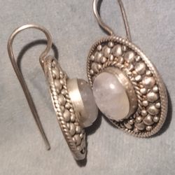 925 Silver And Moonstone Earrings 