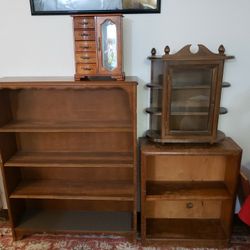 Wood Shelves And Jewelry Box
