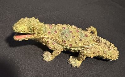 Kubla Craft Jeweled Gecko Trinket Box