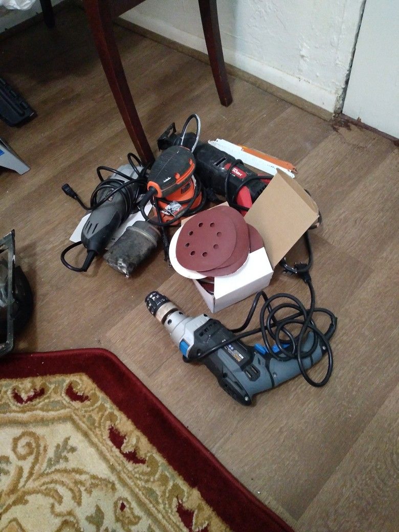 Power Tool Lot Various Brands Sander. Osillating Tool Etc