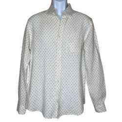 Banana Republic Linen Slim Fit Beige Button Up Dress Shirt Sz Medium