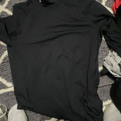 Mens Under Armour Coldgear Mock Neck Fitted Shirt Black Sz X-Large