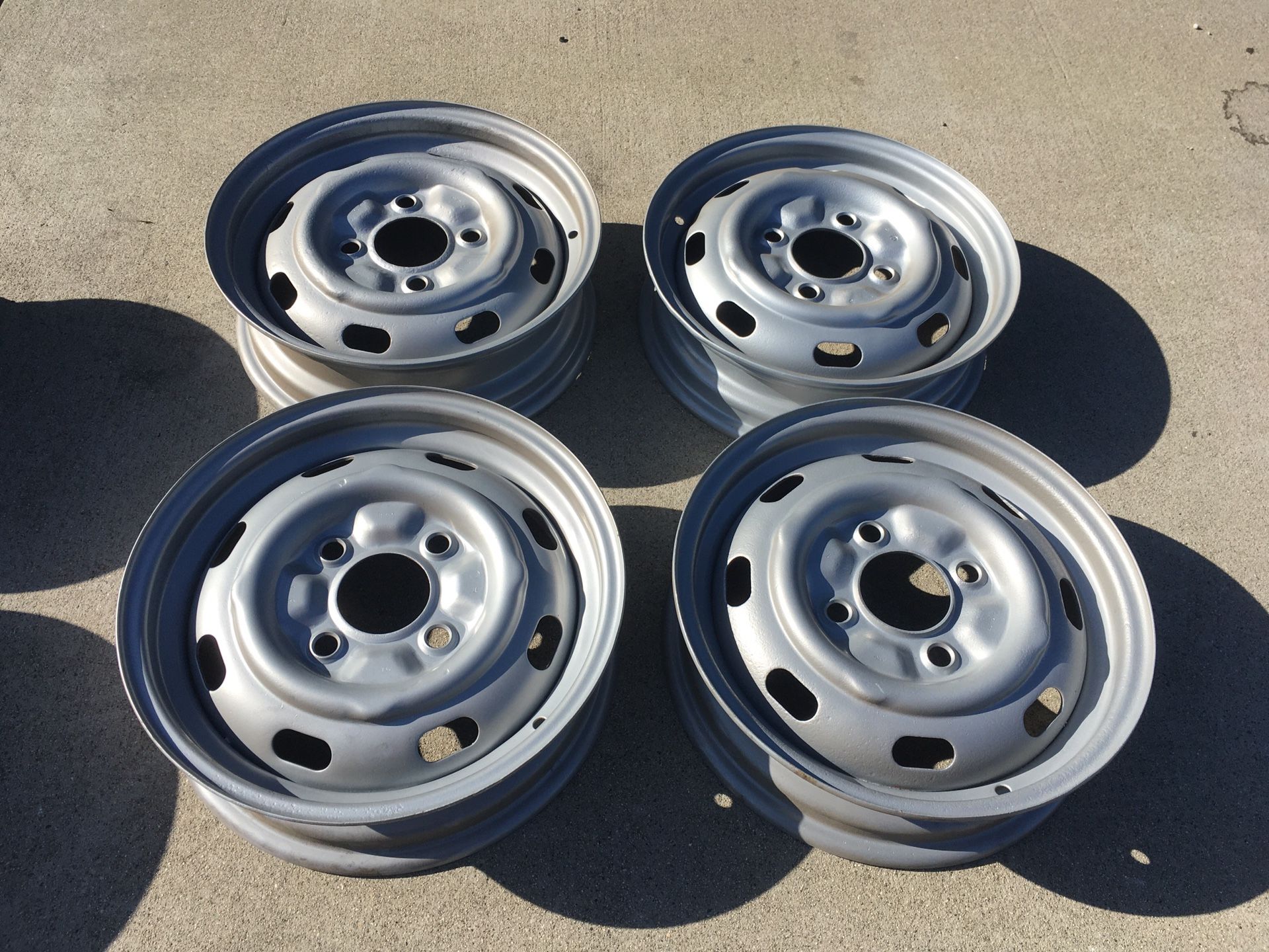 VW 4 lug wheels, powder coated