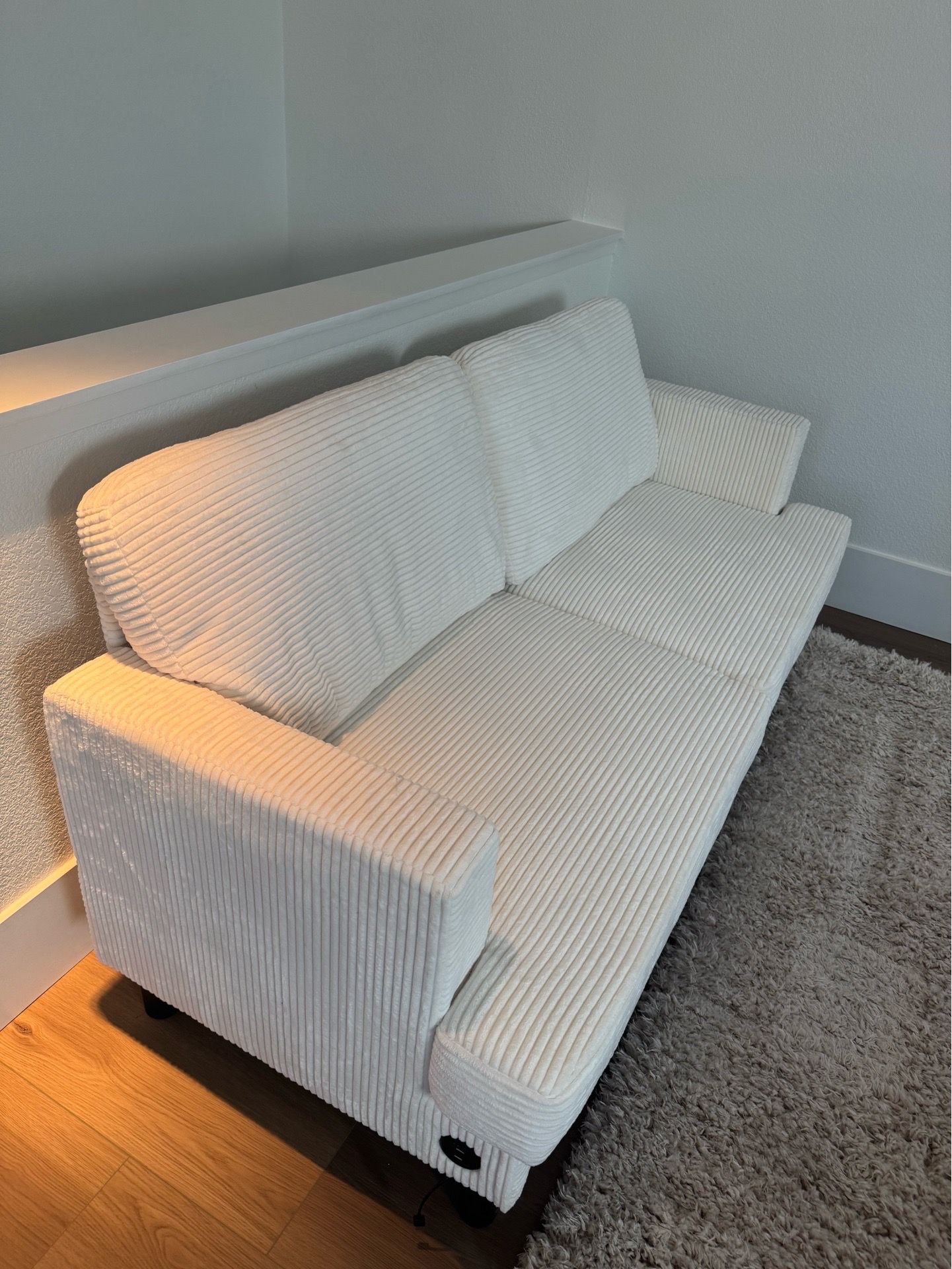 Living room set. White Couch and chair.