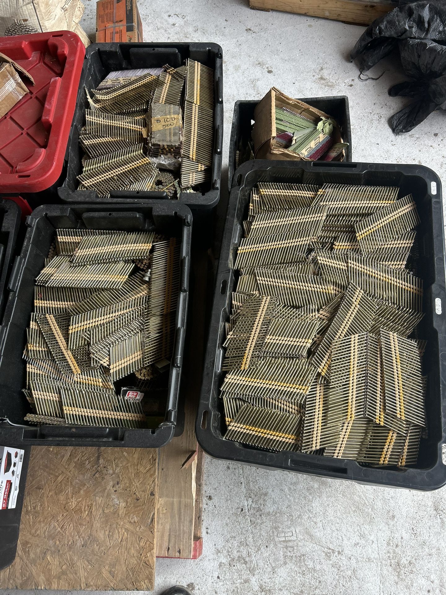 6 to 8 cases of 3 1/2 inch collated framing nails