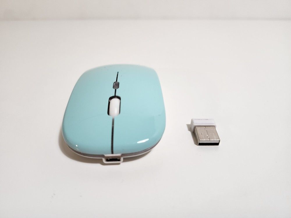 Wireless Bluetooth Mouse, Slim Dual Mode Rechargeable (Blue)