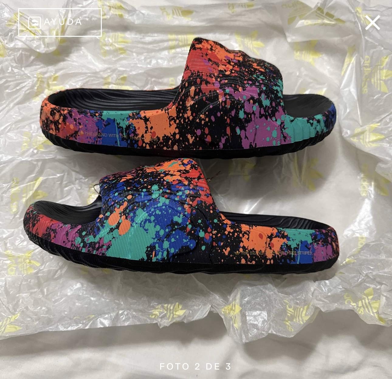 Adidas Originals ADILETTE 22 Slide Black Paint Splatter. U.S Men’s Size: 10 adidas Adilette 22 Slides Carbon - GX6949 - US main image 2