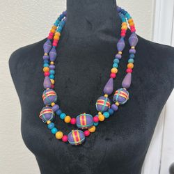 Colorful Multi-stand Necklace Beads