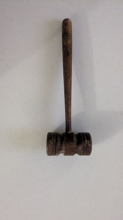 Vintage Wooden Mallet Gavel Primitive Decor