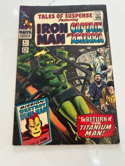 Comic Book- Tales of Suspense #81 Iron Man/Captain America. 1966, Gene Colan, Stan Lee VG-  Heavy tanning, smells like the 1960s.. Yum!