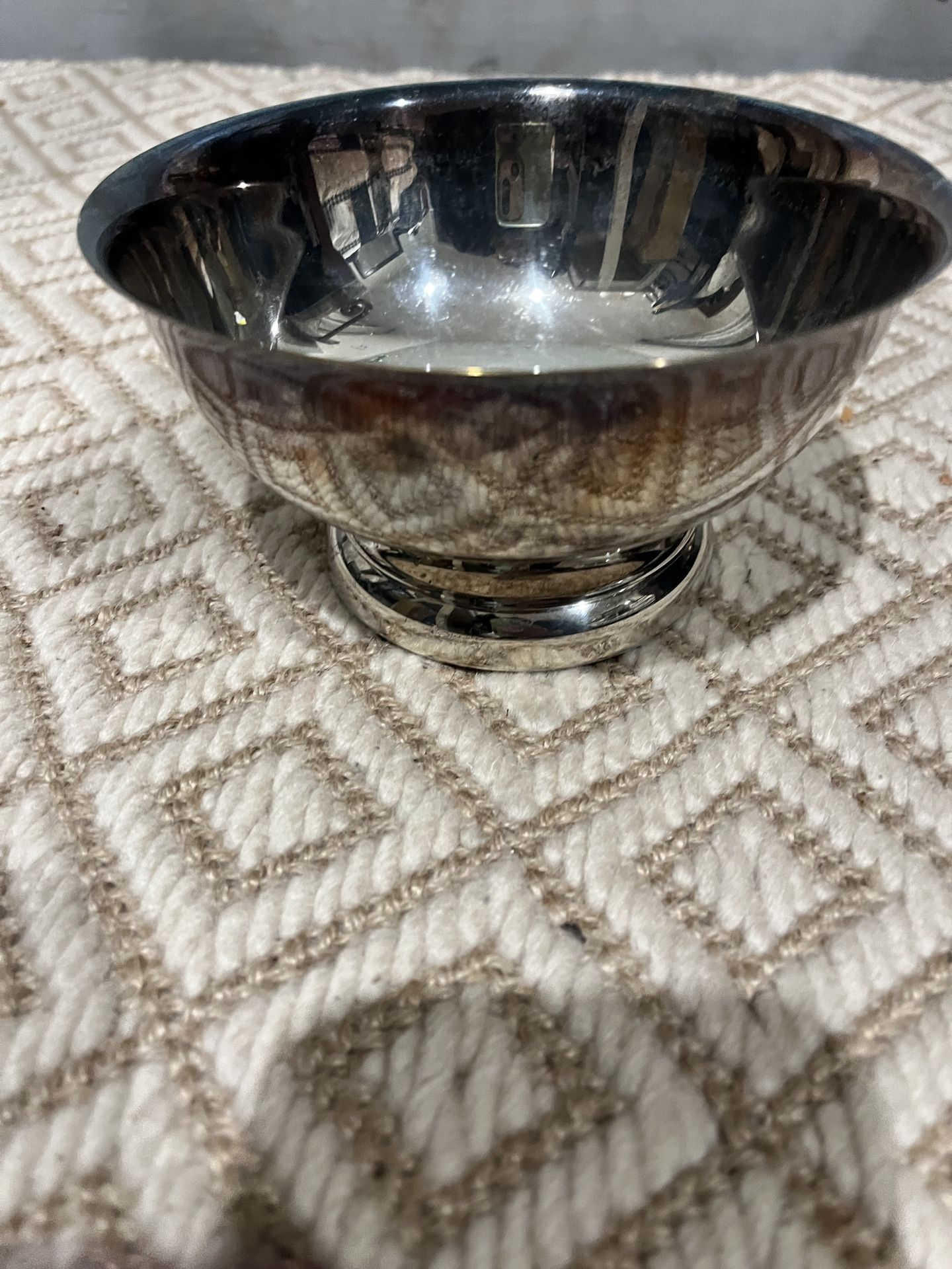 Stainless Steel Pedestal Bowl approx H3.5”W6” round