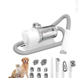 Dog Grooming Vacuum Kit & Pet Clipper - 6-in-1 Shedding Brush with 99% Hair S...