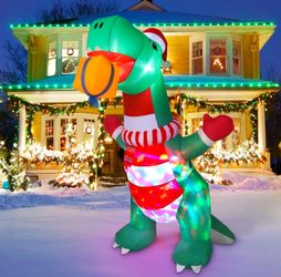 New 8FT Dinosaur Dino With Present