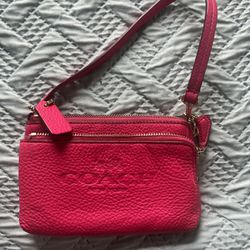 Pink Coach Wallet/ Wrislet