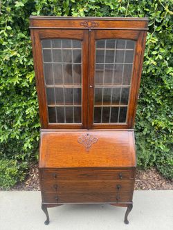 Vintage UK Imported Edwardian Style Bureau Bookcase/Secretary Desk