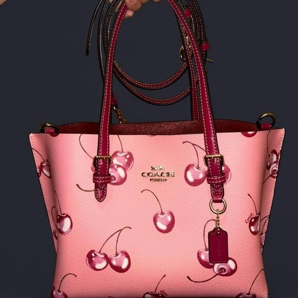 Coach Mollie Tote Bag 25 With Cherry Print