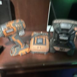 Rigid Drill Battery Charger And Rigid Radio