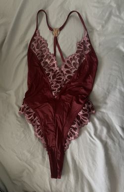 Dark Red Lingerie Lace Teddy