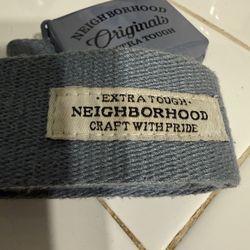 Neighborhood Japan Tactical Belt Light Blue Grey Clip On Belt Used Authentic ONE SIZE