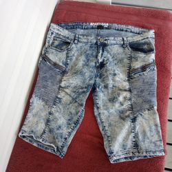 Men's Partisan size 40 blue fashion denim shorts 