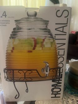 Home Essentials Glass Beverage Dispenser with Stand