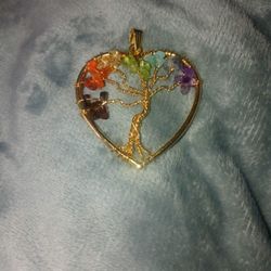 Heart With Tree Of Life Crystal stone