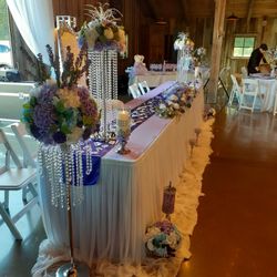 Beautiful Center Pieces ( 2 Pieces Just The Flowers On  Top Of The Bases 