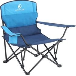 fortable Camping Chair Quad Folding Chair Support 300 LBS Steel Frame Collapsible Chair with Cup Holder