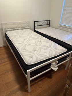 Twin Bed Frame + Mattress Set – $288 / Set