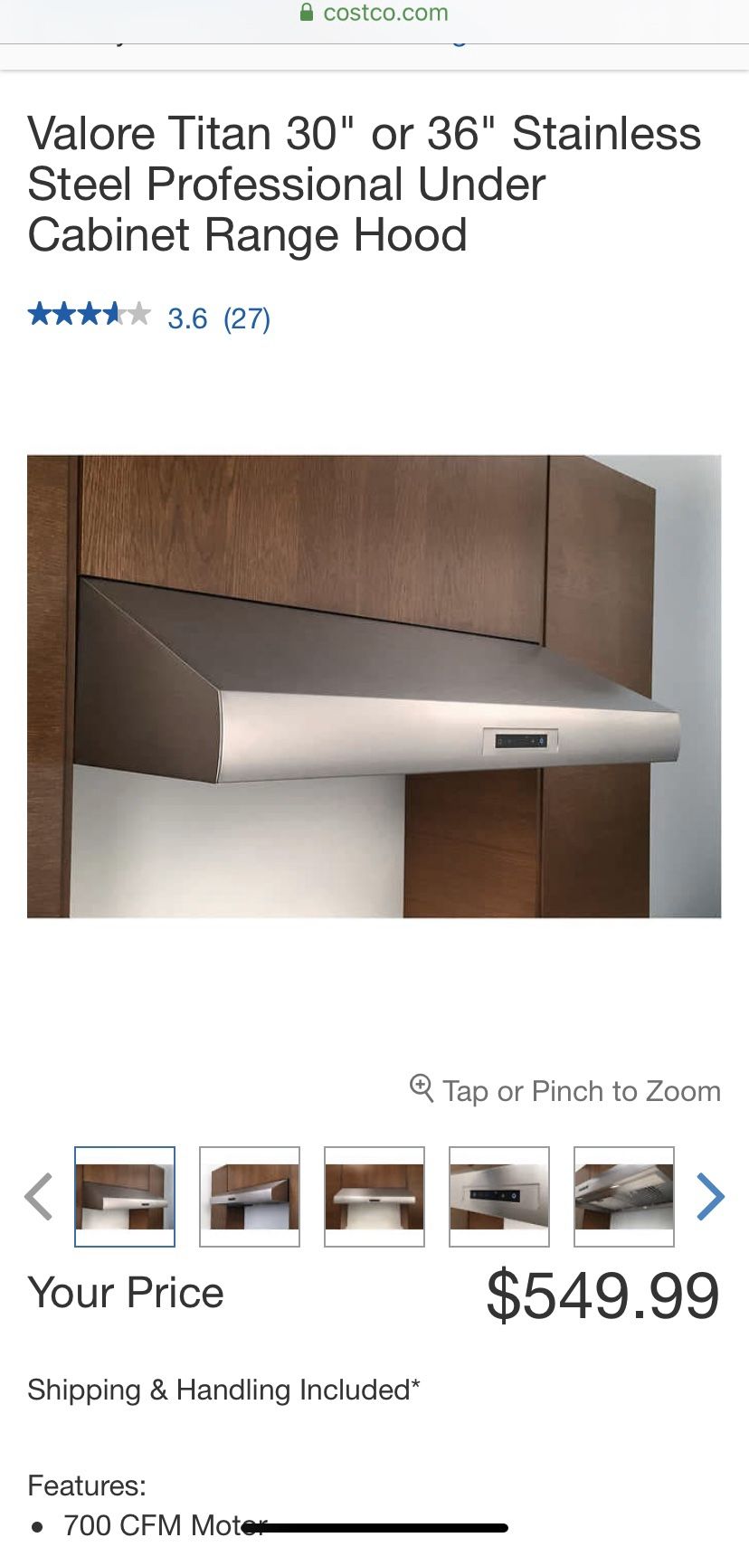 Valore 30in digital stainless steel range hood VTIE30AS for Sale in
