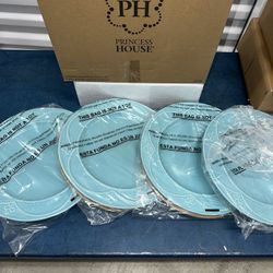 Princess House ( platos grandes aqua )
