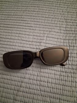 Rectangle Frame Sunglasses Brown Tinted Lenses