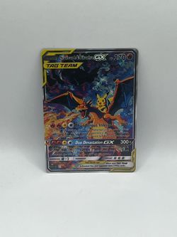 Non TCG Pokemon Charizard & Pikachu Gx Tag Team Fan Art Card