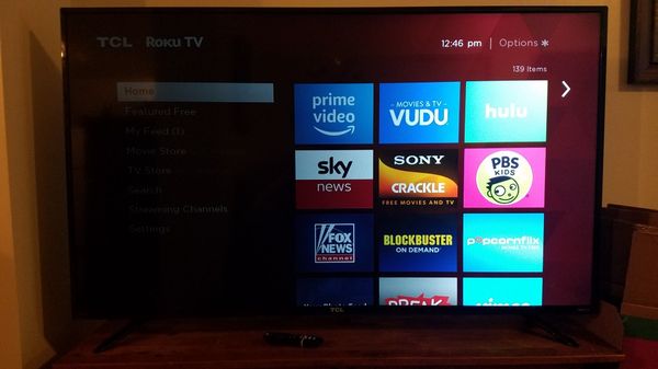 55" TCL Roku smart tv. HAS BACKLIGHT ISSUES on 2/3 screen. can be