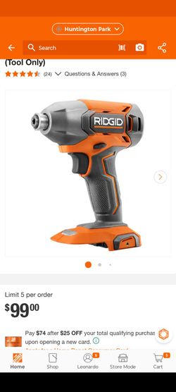 RIDGID
18V Cordless 1/4 in. Impact Driver (Tool Only)