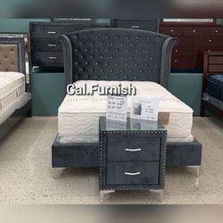 King Queen Bed farmes 4Pc Bed room sets Modern design