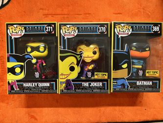 Funko Pop Batman Joker Harley Quinn Black Light Set